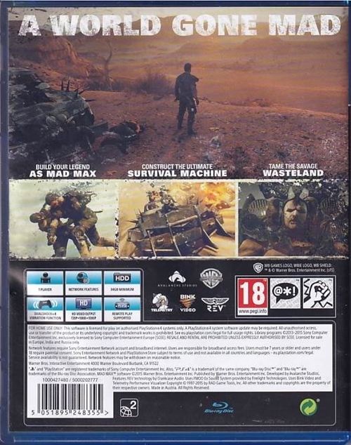 Mad Max - PS4 (B-Grade) (Genbrug)